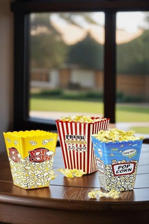 3 Adet Patlamış Mısır Kovası Popcorn Kutusu Seti, 7480000717470