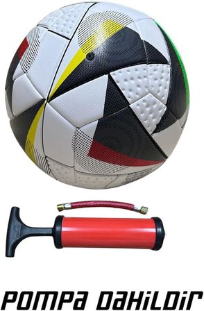 TECHCG Futbol Topu Dünya Kupası Tasarımı Profosyonel Top Halı Saha Çim Saha + Demir Hava Pompası Renkli