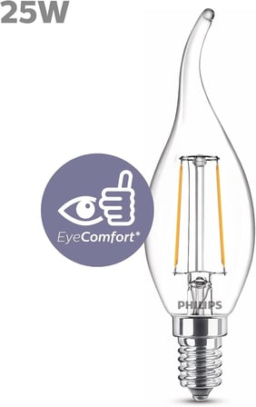 Philips LED classic 25W BA35 E14 WW CL Dim Edilmez Sarı Işık Filament Ampul