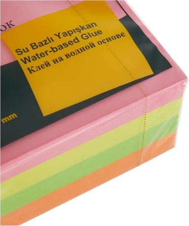 Yapışkan Notluk 75x75mm, Karışık Fosforlu Renkli Küp
