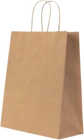 Gizpak Burgu Saplı Kraft Kağıt Çanta 25X31X12Cm 25 Adet