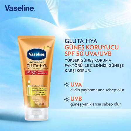 Gluta-Hya Serum Etkili Vücut Losyonu Güneş Koruyucu 150 Mililitre