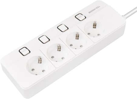 Yamatik Akım Korumalı Grup Priz, 4’lü Ayrı Anahtarlı, 1.5 Metre Kablolu, 4000w, 16 Amper, Çocuk Korumalı, Ups Uyumlu, Elektronik Ürünlerde Tam Koruma, Termal Koruma Sigortalı, Topraklı