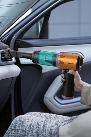 MATT MCV22 Turuncu/Mor Araç Süpürgesi - 22KPA Yüksek Vakum Gücü, 220W Fırçasız Motor