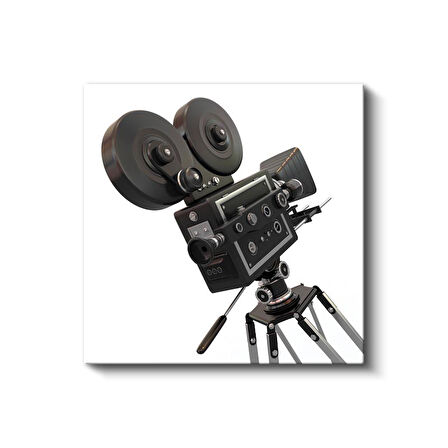 Retro Sinema Kamerası Profesyonel Çekim Vintage Kanvas Tablo