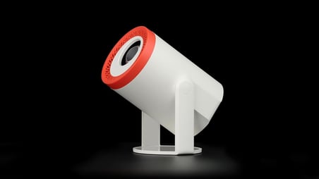 TURN1 Akıllı Android 14 Mini Projektör, 720P Çözünürlük, 200 ANSI Lümen, Wi-Fi 6, 4K Destekli, Otomatik Düzeltme, Turuncu, Ev Sineması