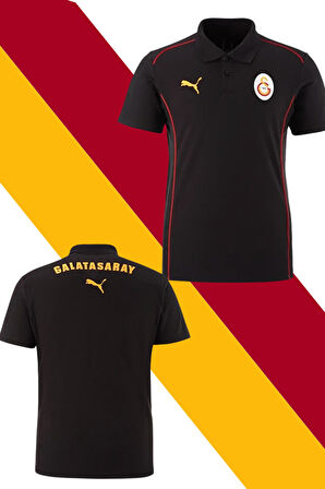 Galatasaray Orijinal Lisanslı A-Takım Polo Yaka Siyah T-Shirt