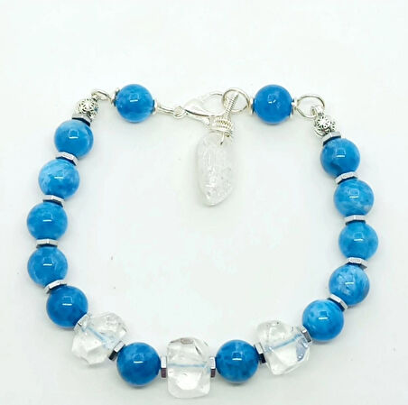 2372 Kristal Kuvars Apatit Hematit Necef el yapımı bileklik