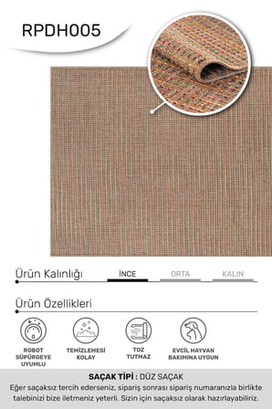 ANATOLIA HALI/DEFNE SİSAL-Kahve/mavi,sarı,turuncu- Özel Ölçü-Mutfak, Koridor-Kaydırmaz 