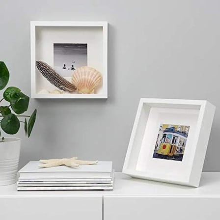 Sannahed IKEA RIBBA 25X25 CM DERİN BEYAZ KARE AHŞAP FOTOĞRAF RESİM ÇERÇEVESİ PASPARTULU