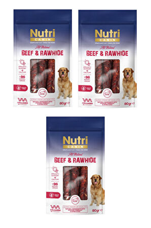 Nutri Canin Rawhide Sığır Etli Köpek Ödülü 80 Gr. X 3 Adet