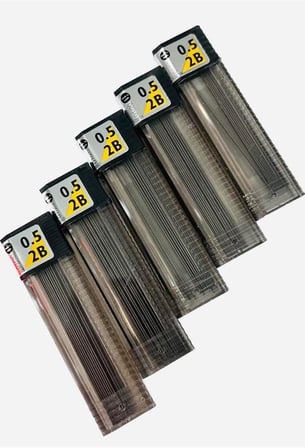 Kalem Ucu 0.5mm 2B, 5 Tüplük Set, 60mm Uzunluk