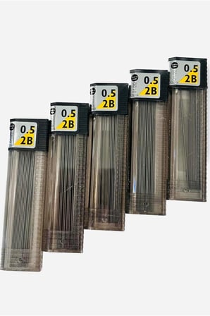 Kalem Ucu 0.5mm 2B, 5 Tüplük Set, 60mm Uzunluk