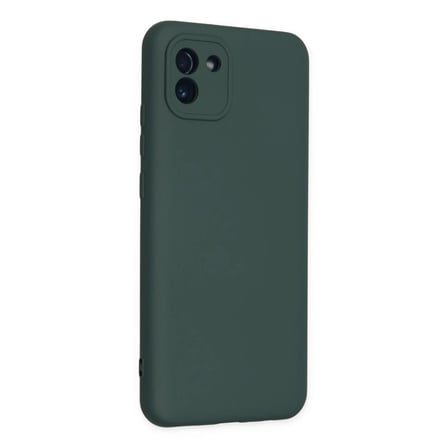 Samsung Galaxy A03 Kılıf Nano içi Kadife Silikon - Koyu Yeşil