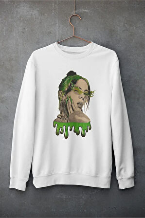 Billie Eilish Baskılı Unisex Oversize Tasarım Şarkıcı Sweatshirt