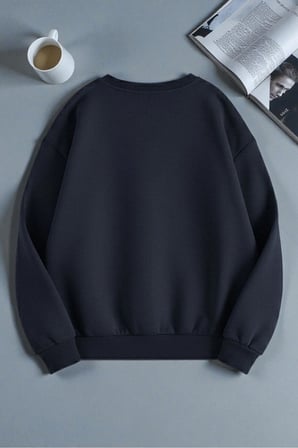 Unisex Leopar Desenli Tasarım Baskılı Bisiklet Yaka Sweatshirt