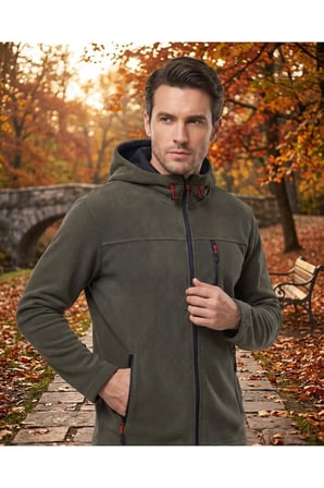 ERKEK Kapüşonlu füme Polar 3 Cepli Fermuarlı Sıcak Tutan Kışlık Outdoor Hoodie Günlük StilPro