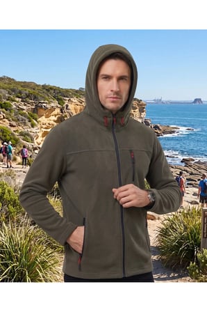ERKEK Kapüşonlu füme Polar 3 Cepli Fermuarlı Sıcak Tutan Kışlık Outdoor Hoodie Günlük StilPro