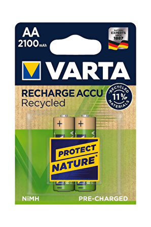 2100 Mah Aa Şarj Edilebilir Accu Recycled 2’li Kalem Pil