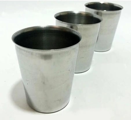 3 Adet Set Standart Boy 8,5cm Paslanmaz Çelik Bardak Kırılmaz Garantili Bardak