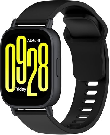 22mm Kordon Şirketli Xiaomi Redmi Watch 5 Active Kordon/Redmi Watch 5 Lite Kayışı Siyah Silikon Spor Değiştirme Bantları (Gözleme yok)