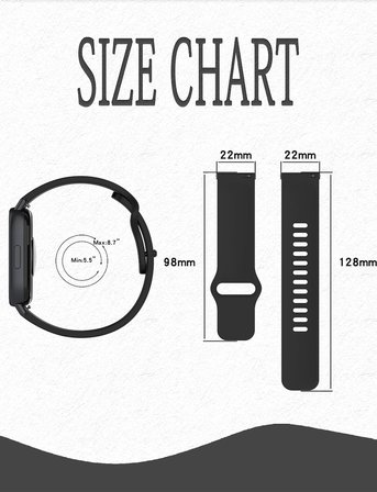 22mm Kordon Şirketli Xiaomi Redmi Watch 5 Active Kordon/Redmi Watch 5 Lite Kayışı Siyah Silikon Spor Değiştirme Bantları (Gözleme yok)