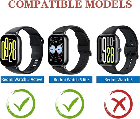 22mm Kordon Şirketli Xiaomi Redmi Watch 5 Active Kordon/Redmi Watch 5 Lite Kayışı Siyah Silikon Spor Değiştirme Bantları (Gözleme yok)