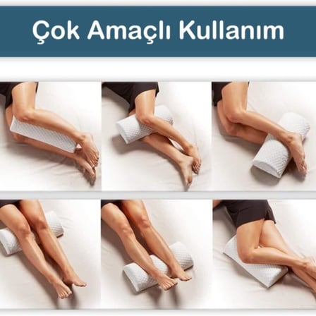 Bacak Arası Diz Altı Alt Sırt Yastığı Visco Yarım Ay Yastık Bacak Dinlendirme Bel Ağrısı Yastığı