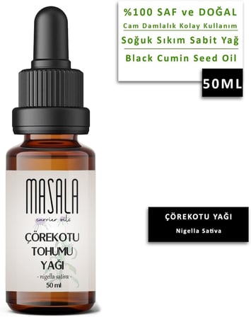 Çörekotu Yağı 50 ml. Soğuk Pres (Black Cumin Seed Carrier Oil)