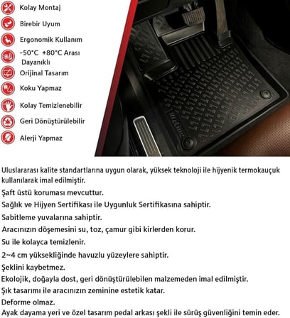 Nissan Qashqai 2022 Sonrası Uyumlu 3D Havuzlu Paspas