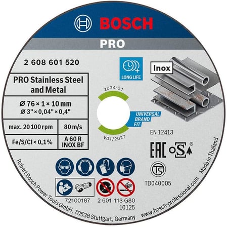 Professional Accessories 5 adet kesme diski (Inox uzmanı, 10 mm yuvalı açılı taşlama makinesi için aksesuar)