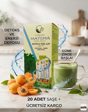 Matcha Kayısı ve Yeşil Çay İçeren Detox Burner Form Toz Maça Çayı 20 Şase Krom Pikolinat Sandaloz Sakızı L-Arjinin Katkılı 1 Kutu