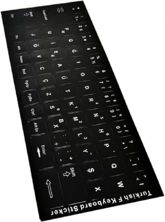 F Klavye Sticker Türkçe Klavye Yapışkan Harf Dizilimi Siyah, Standart, DRWLFSKT, SİYAH, Erkek