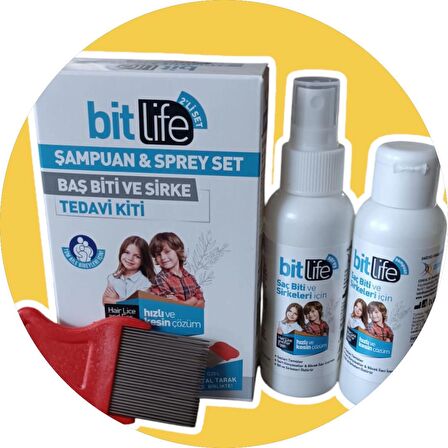 Bit Life Spreyi 100 Ml + Bit Life Şampuanı  100 Ml Demir Tarak Hediyeli Kofre