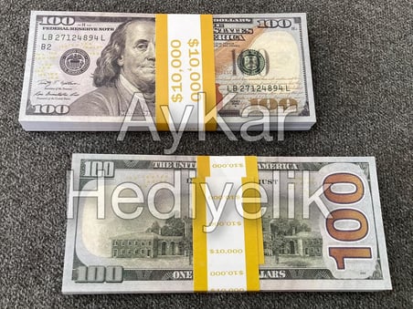100 adet geçersiz oyuncak dizi ve film çekimleri için paralar 100 dolar