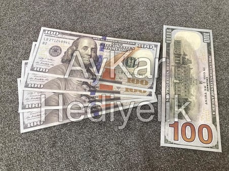 100 adet geçersiz oyuncak dizi ve film çekimleri için paralar 100 dolar