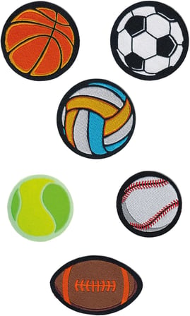 ÜTÜ İLE YAPIŞAN DOKUMA ARMA SETİ PATCH TOP, TOPLAR, FUTBOL, BASKETBOL, TENİS, VOLEYBOL TOPU