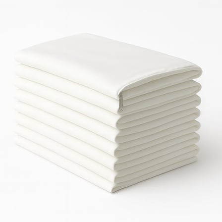 Pamuklu Fermuarlı İç Yastık Kılıfı 10'lu Set Beyaz 50x70 cm