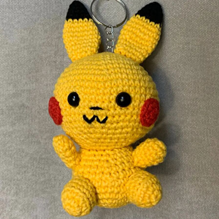 Uretti-VENHAR7589 - El Örgüsü Amigurumi Pikaçu Anahtarlık - Sarı