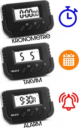Pomodoro Öğrenci Saati Kronometreli Alarmlı Takvimli Dijital Ders Çalışma Saati Masa Oto Saati