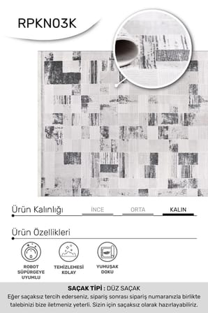 ANATOLIA HALI KARYA-Krem/Antrasit - Özel ölçü-Salon , Oturma Odası ve Koridor Halısı