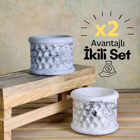 2’li Saksı Seti Dekoratif Beton Saksı, Kaktüs ve Sukulent Saksısı 2’li Tasarım Dekor, Ofis Dekorasyonu, Ev Dekorasyonu, El Yapımı Dekoratif Ürün, Ev ve Ofis Hediyesi