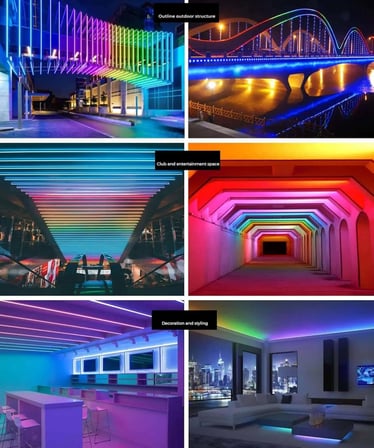 5 Metre USB Bağlantılı RGB Pixel Neon LED - Kumandalı, Bluetooth ile Kontrol, Zamanlayıcılı Esnek Şerit Işık - Cata - CT-4567