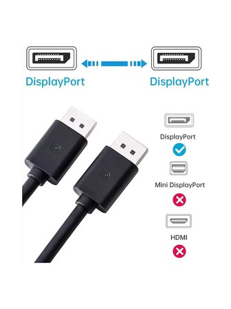 Dp2 Display to Display Kablo 4K (60Hz) 1.2 V (1.8m) - 4K DisplayPort Kablosu, Erkek-Erkek Ekran Bağlantı Nokta Kablosu Dizüstü Masaüstü Monitör için Uyumlu