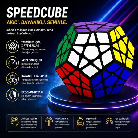 Speed Cube Megaminx Zeka Küpü, 12 Yüzlü Beşgen Bulmaca, Akıcı Dönüşler, Dayanıklı Tasarım