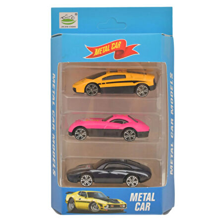 3'lü Metal Araba Seti 1:64 Ölçekli