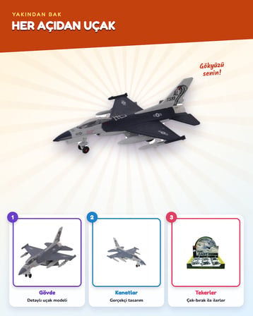 Sesli Metal Çek Bırak Uçak HW777-16