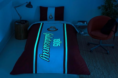 Galatasaray 1905 Glow Standart Pamuk Nevresim Takımı, Kırmızı, Tek Kişilik