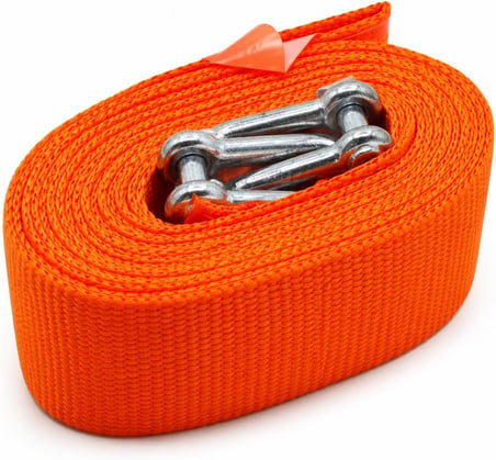 Oto Çekme Halatı, Turuncu, 3 Metre, 3 Ton, 50 mm Genişlik, Vidalı Kancalı, Araç Kurtarma için