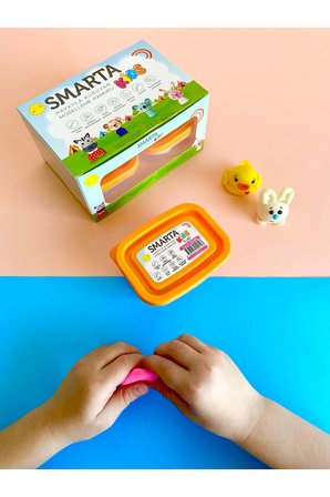 Akıllı Model Hamuru (Modelleme Hamuru) Sanat Kili Kids Yeşil 70 Gram (6 Lı Paket) 30000038